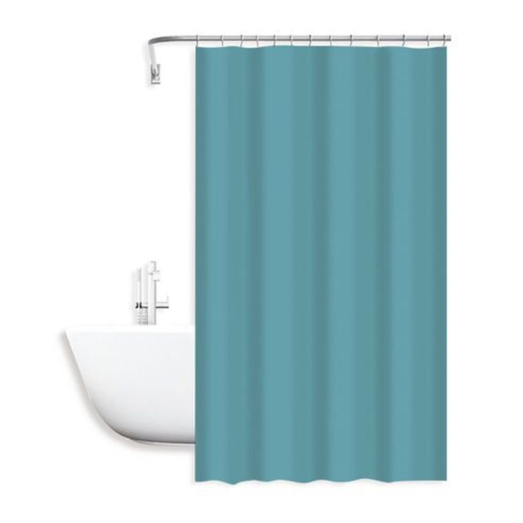 foto del prodotto trade shop tenda doccia antimuffa impermeabile 240 x 200cm ganci anelli bagno celeste 79717 