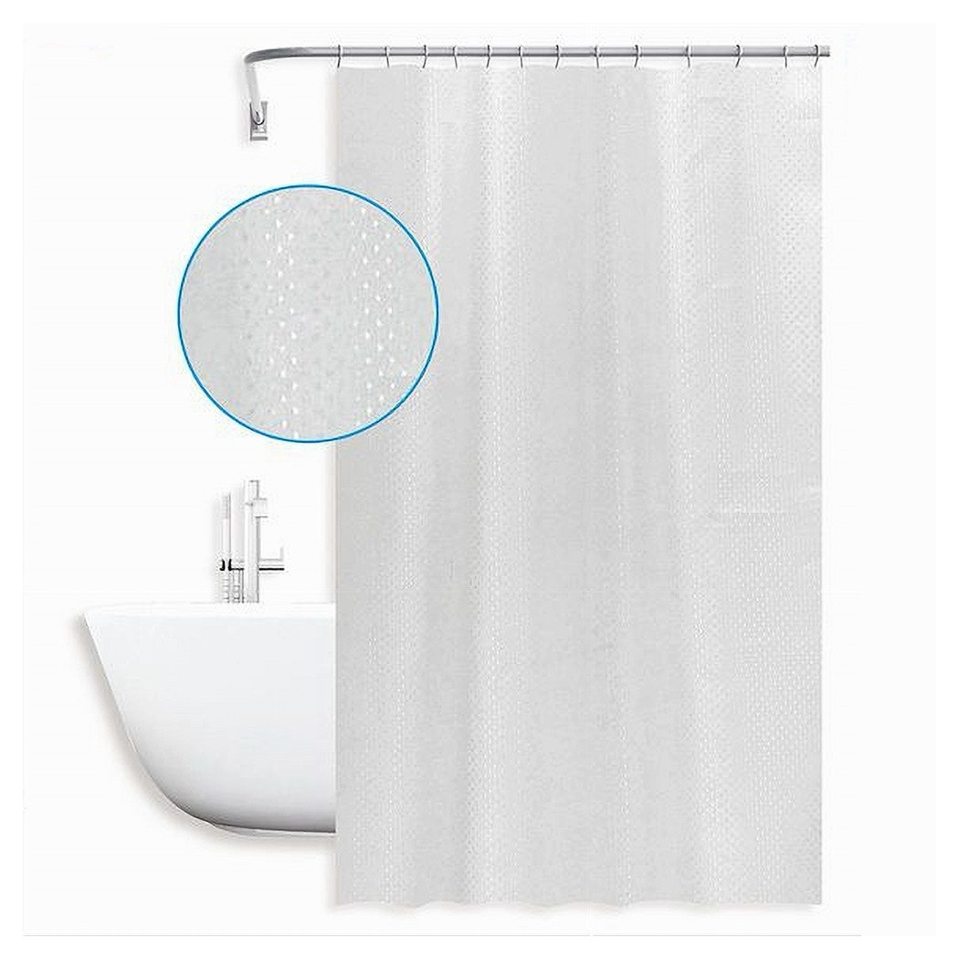 foto del prodotto trade shop tenda doccia antimuffa impermeabile 240x180 cm anelli grigia texture rombi 59822 