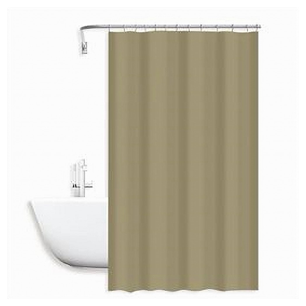 foto del prodotto trade shop tenda doccia antimuffa impermeabile peva 240x200cm ganci anelli bagno beige 79715 