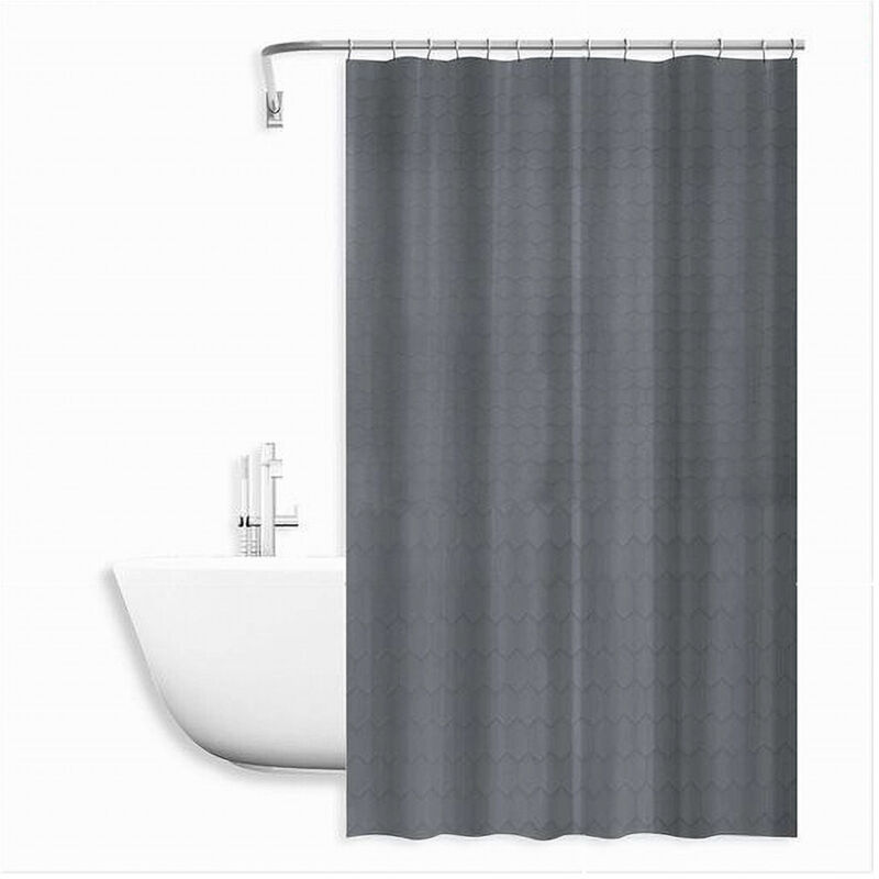foto del prodotto trade shop tenda doccia vasca bagno effetto 3d a nido d 39 ape grigio 180x200cm 12 ganci 87605 