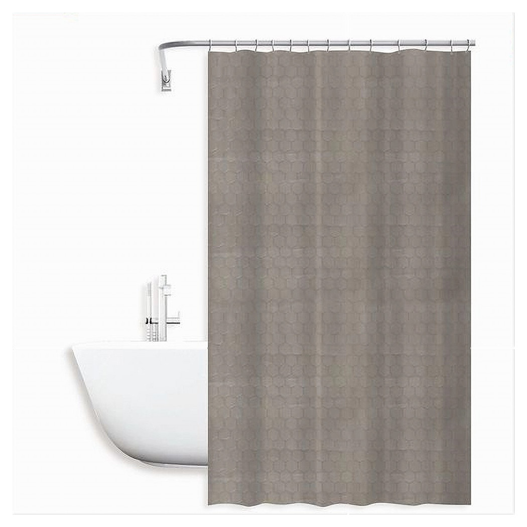foto del prodotto trade shop tenda doccia vasca bagno effetto 3d nido d 39 ape tortora 240x200 cm 12 ganci 87604 