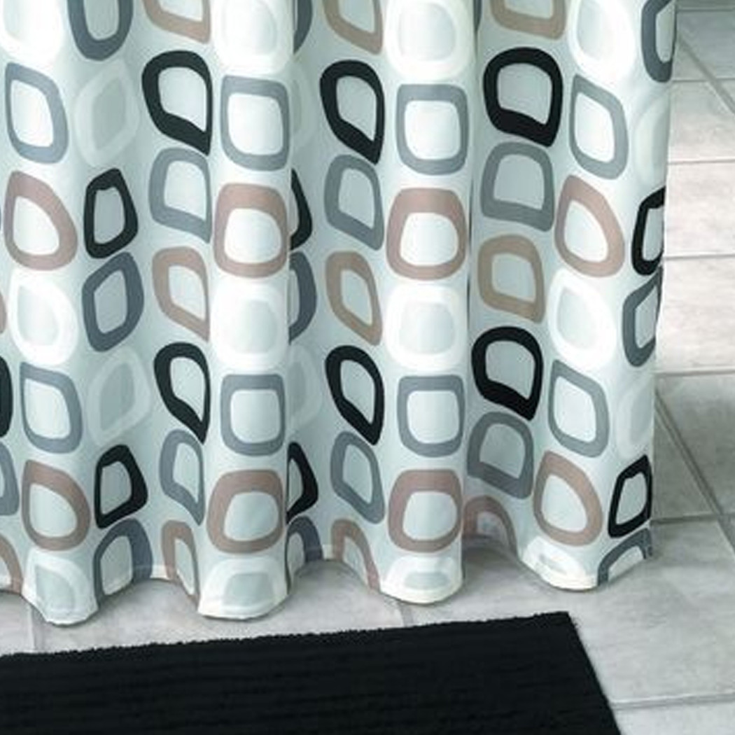 foto del prodotto trade shop tenda doccia vasca bianca in poliestere 180 x 200cm tendina bagno con ganci 