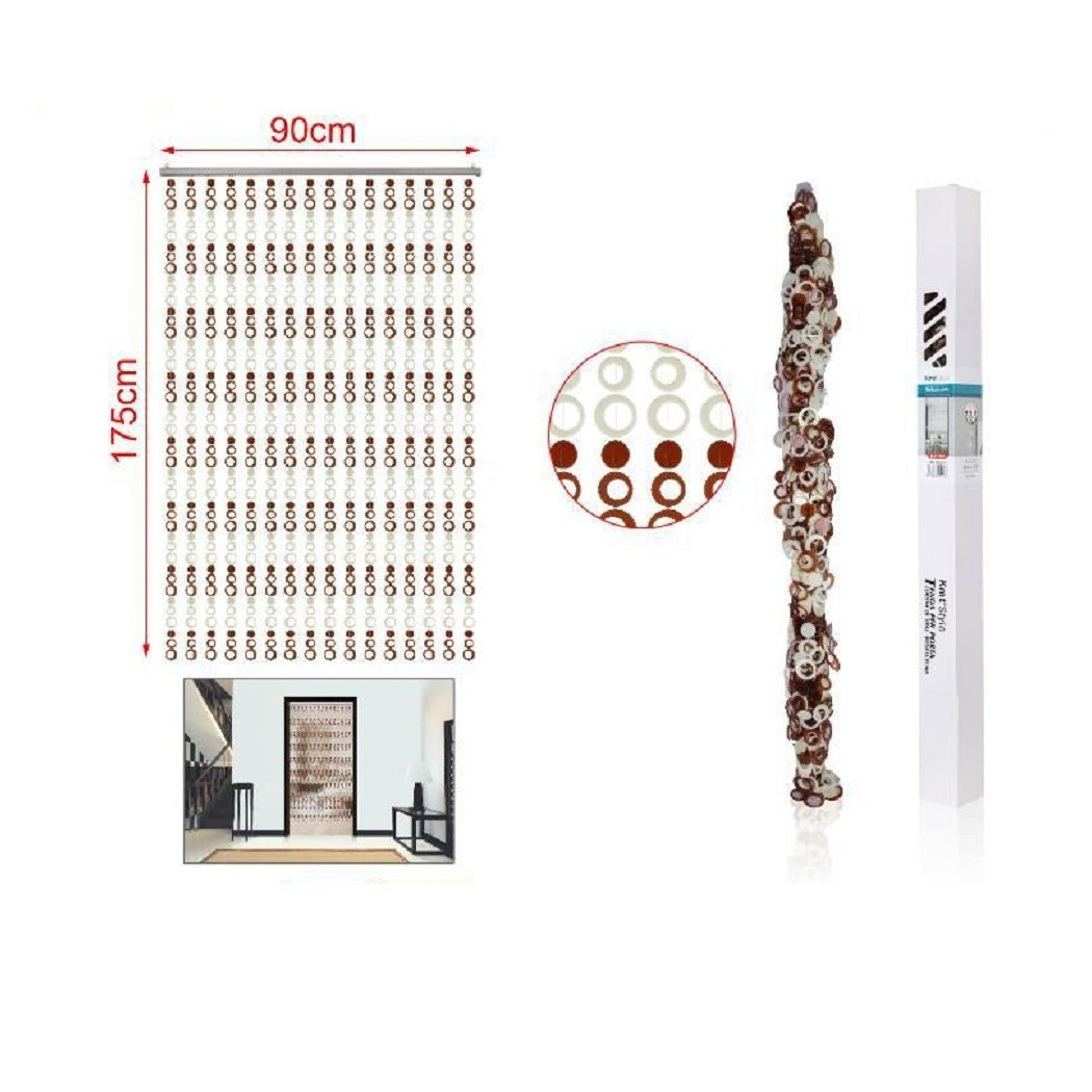 foto del prodotto trade shop tenda moschiera con anelli cerchi colorati supporto per porta 90 x 175cm 2002916 