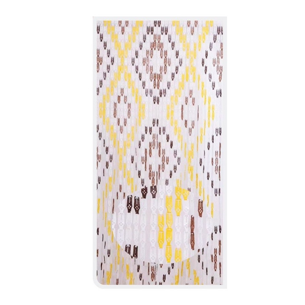 foto del prodotto trade shop tenda moschiera con piastrine in pvc decoro rombo marrone 140x230cm tpl25 017392 