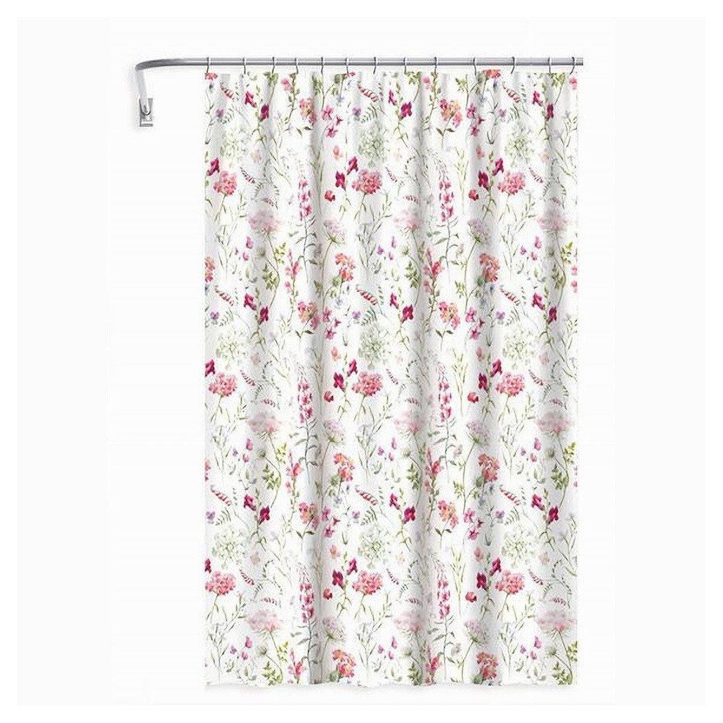 foto del prodotto trade shop tenda per doccia antimuffa impermeabile 180x200cm con 12 anelli bagno fiori 69916 