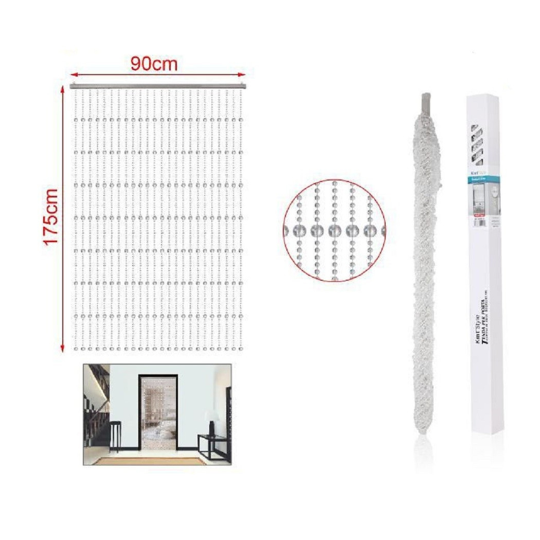 foto del prodotto trade shop tenda per porta a fili con perline tonde con supporto 90x175cm moschiera 2002912 