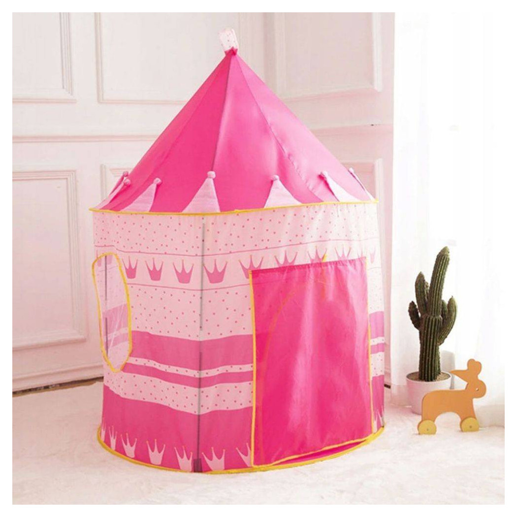 foto del prodotto trade shop tenda ripiegabile rosa circolare capanna bambini arredo cameretta dim.105x135 cm 