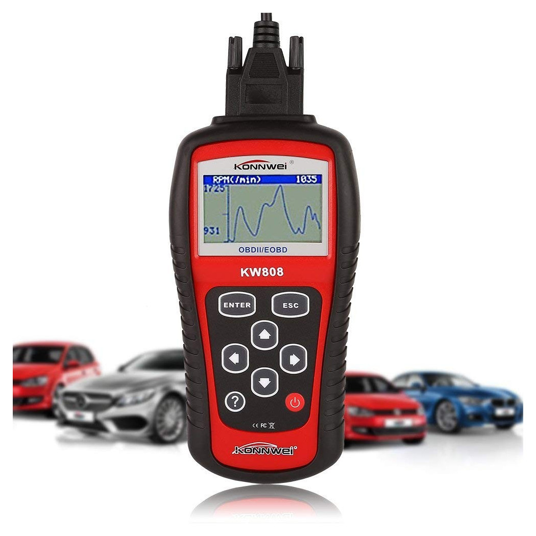 foto del prodotto trade shop tester obd obd2 obdiieobd pcm lettore codice codici diagnosi errori auto kw808 