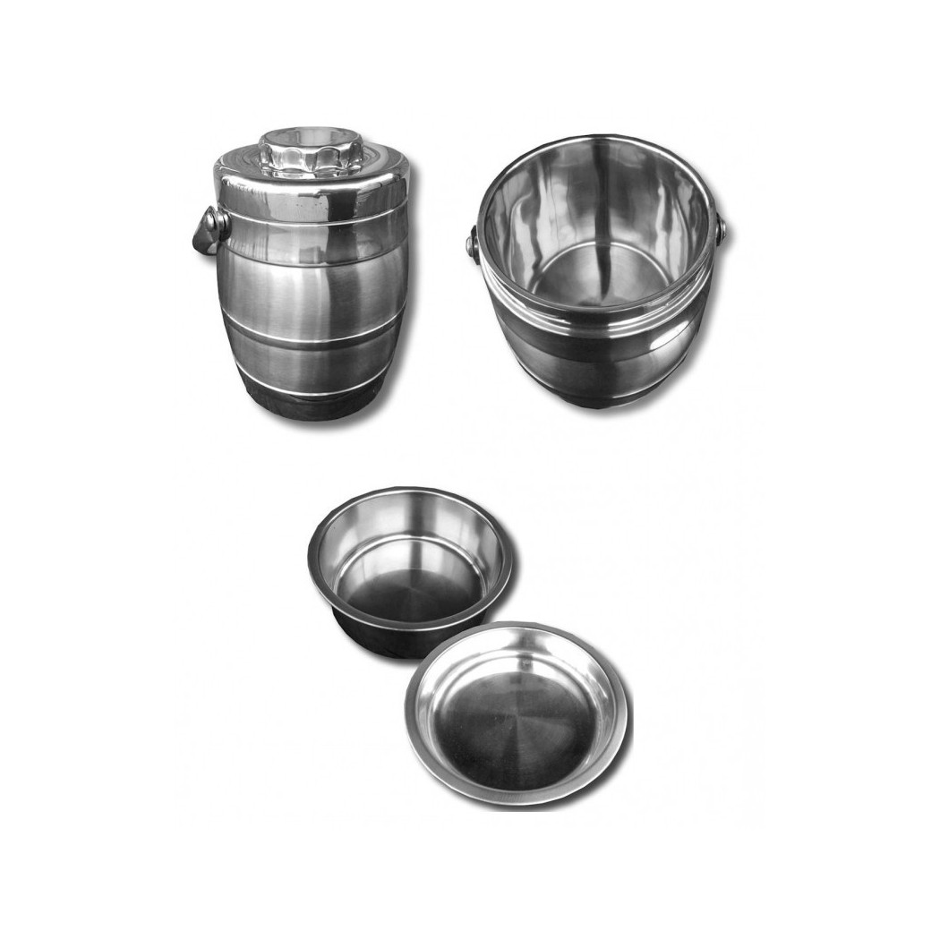 foto del prodotto trade shop thermos doppio livello 1.6 lt termica porta vivande cibo acciaio 2 contenitori 