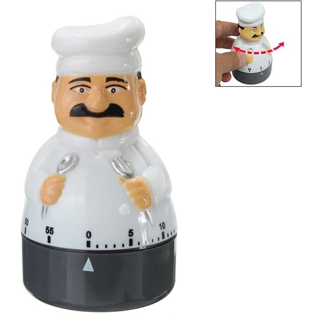 immagine 0 del prodotto trade shop timer analogico cuoco chef 55 minuti orologio da cucina retro 39 allarme sonoro 