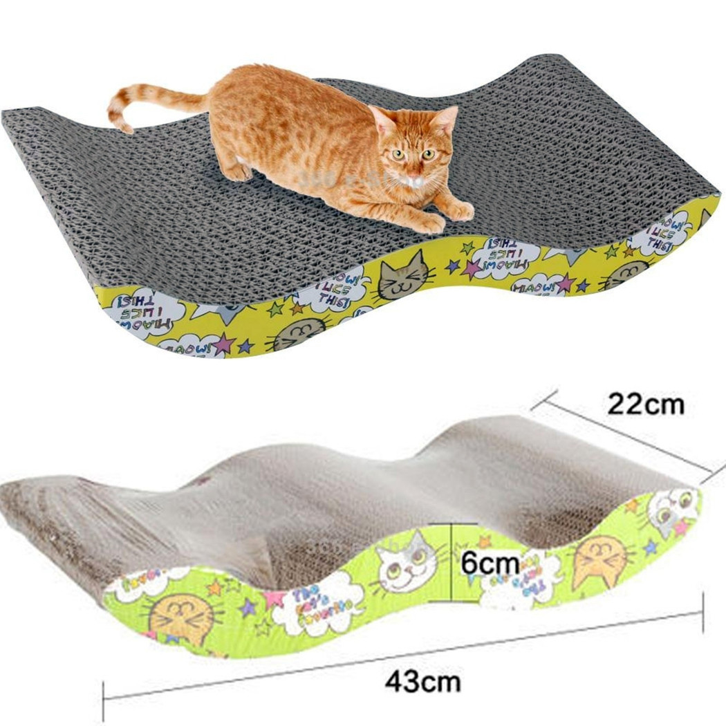 foto del prodotto trade shop tiragraffi gatto in carta cartone ondulato tira graffi gioco per gatti letto 
