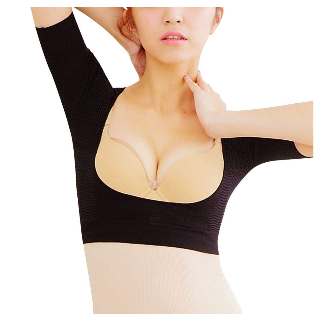 foto del prodotto trade shop top modellante nero shapers sostegno seno braccia spalle donna tg. l xl fascia 