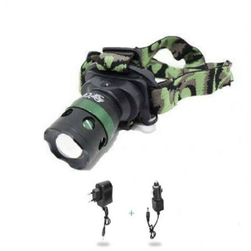 foto del prodotto trade shop torcia lampada frontale led da testa ricaricabile notturna campeggi pesca q s120 