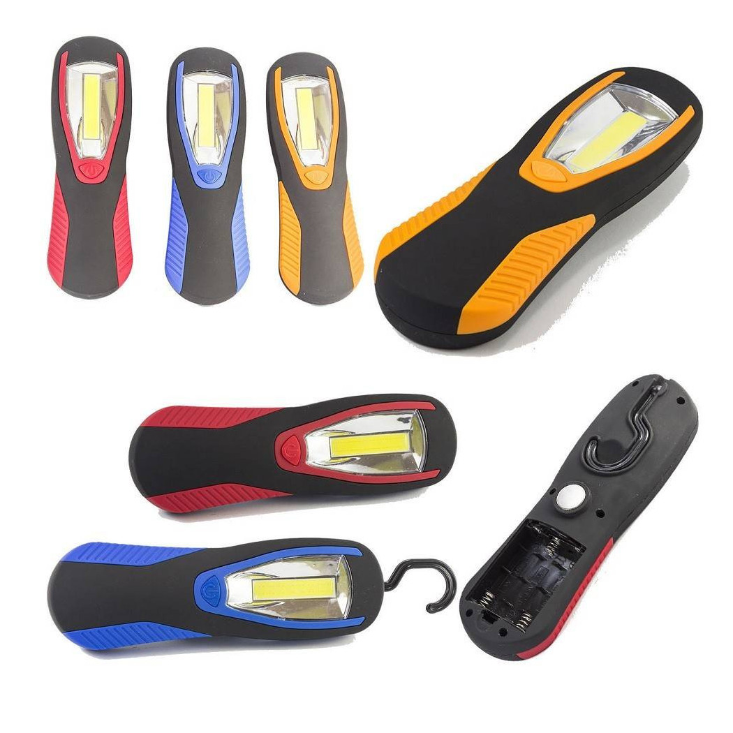 foto del prodotto trade shop torcia lampada portatile a led cob striscia led cob calamitata con gancio 3 watt 