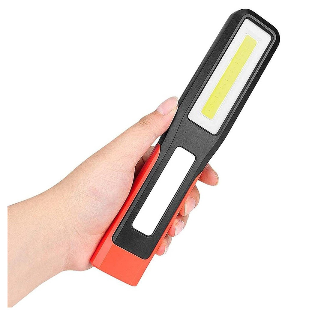 foto del prodotto trade shop torcia lavoro cob a led lanterna ricarica usb gancio magnetica auto campeggio 