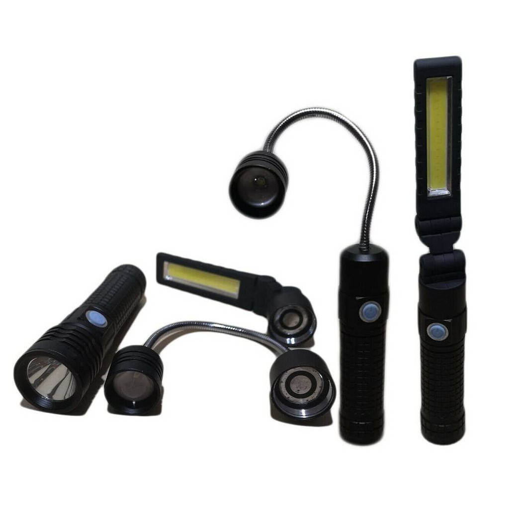 foto del prodotto trade shop torcia led 3in1 multifunzione bl x8 ricaricabile 80000w led cree base magnetica 