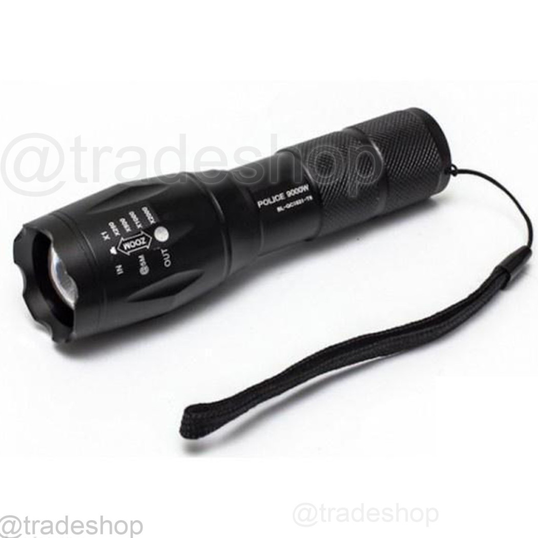 foto del prodotto trade shop torcia led a luce bianca solida 80000 w ricaricabile waterproof supporto bici 