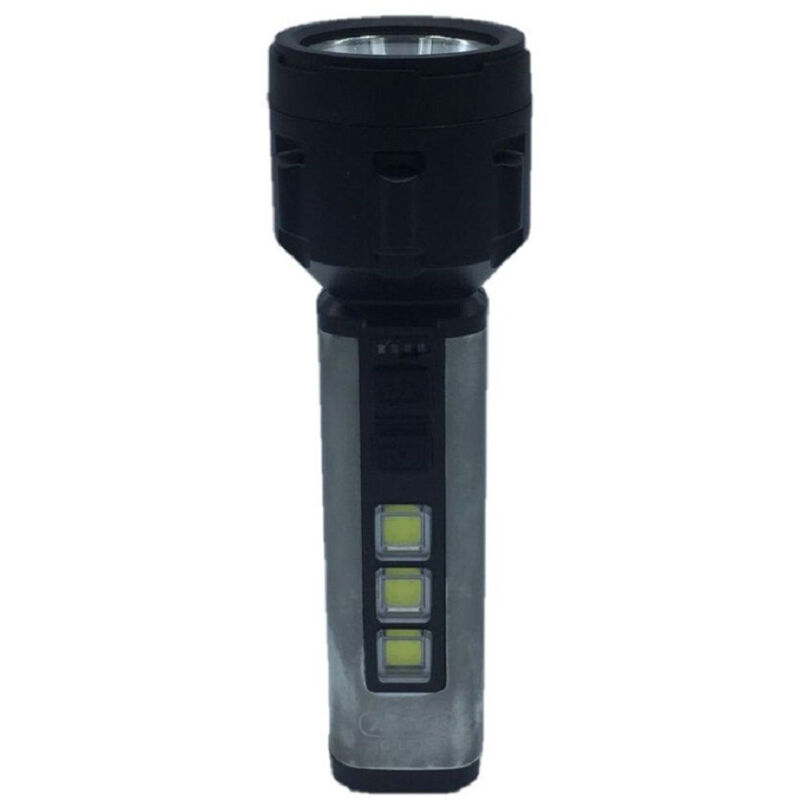 foto del prodotto trade shop torcia led usb ricaricabile 5w 3 luci cob campeggio escursionismo caccia q led66 