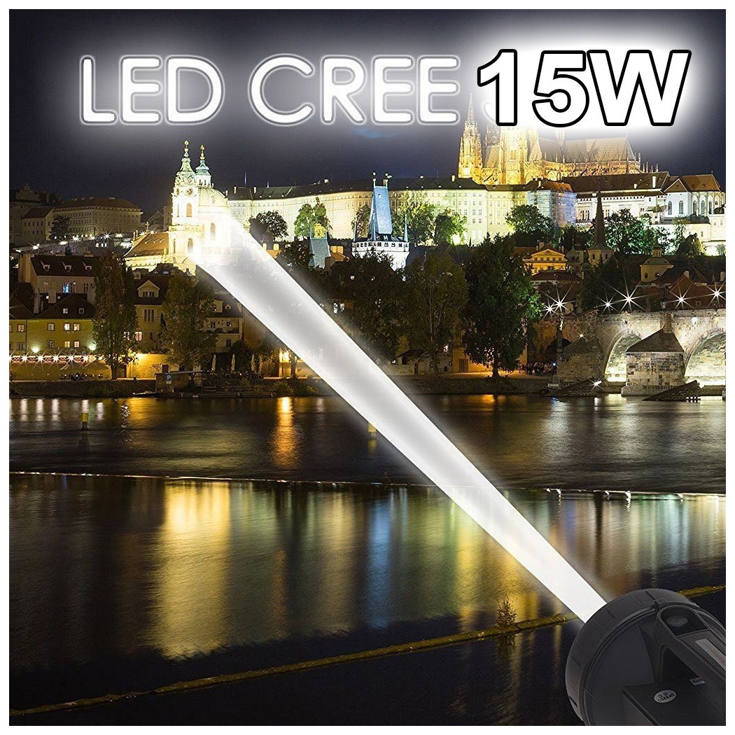 foto del prodotto trade shop torcia ricaricabile ultra potente di puntamento con led 15w cree t6 fino a 1km 