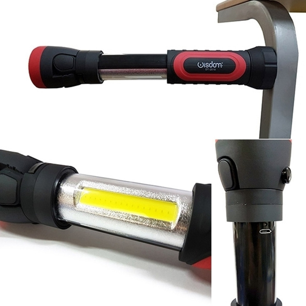 foto del prodotto trade shop torcia ricaricabile usb magnetica led luce lavoro calamita lampada portatile 
