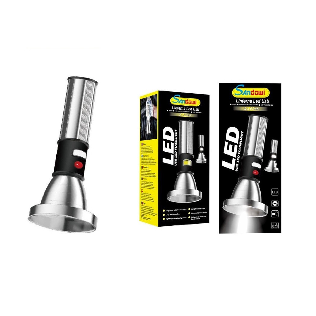 foto del prodotto trade shop torcia usb luce led lanterna accessorio per casa cantine per emergenze q led68 