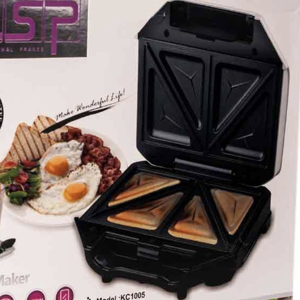 foto del prodotto trade shop tostiera elettrica piastra grill sandwich antiaderente tostapane elettrico 750w 