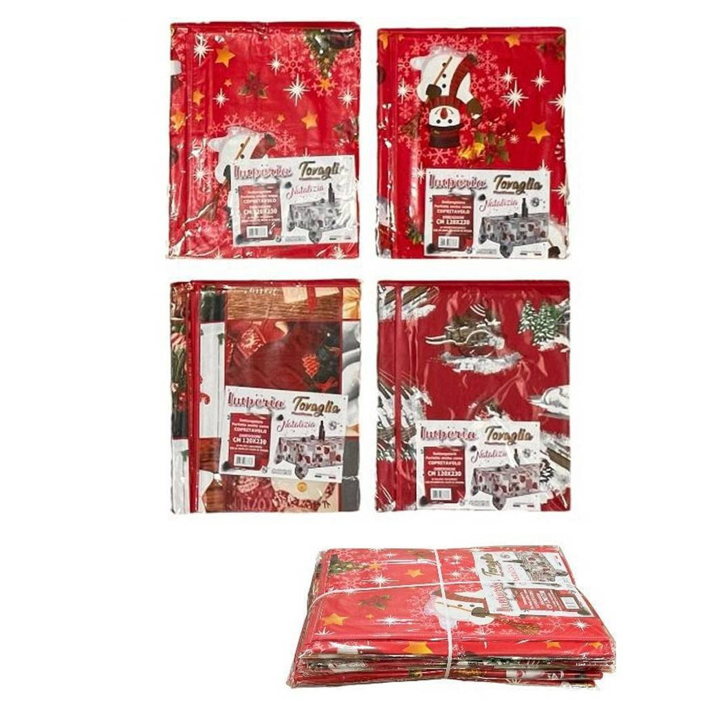 foto del prodotto trade shop tovaglia copritavolo natale plastificata antimacchia varie fantasie mis. 120x160 