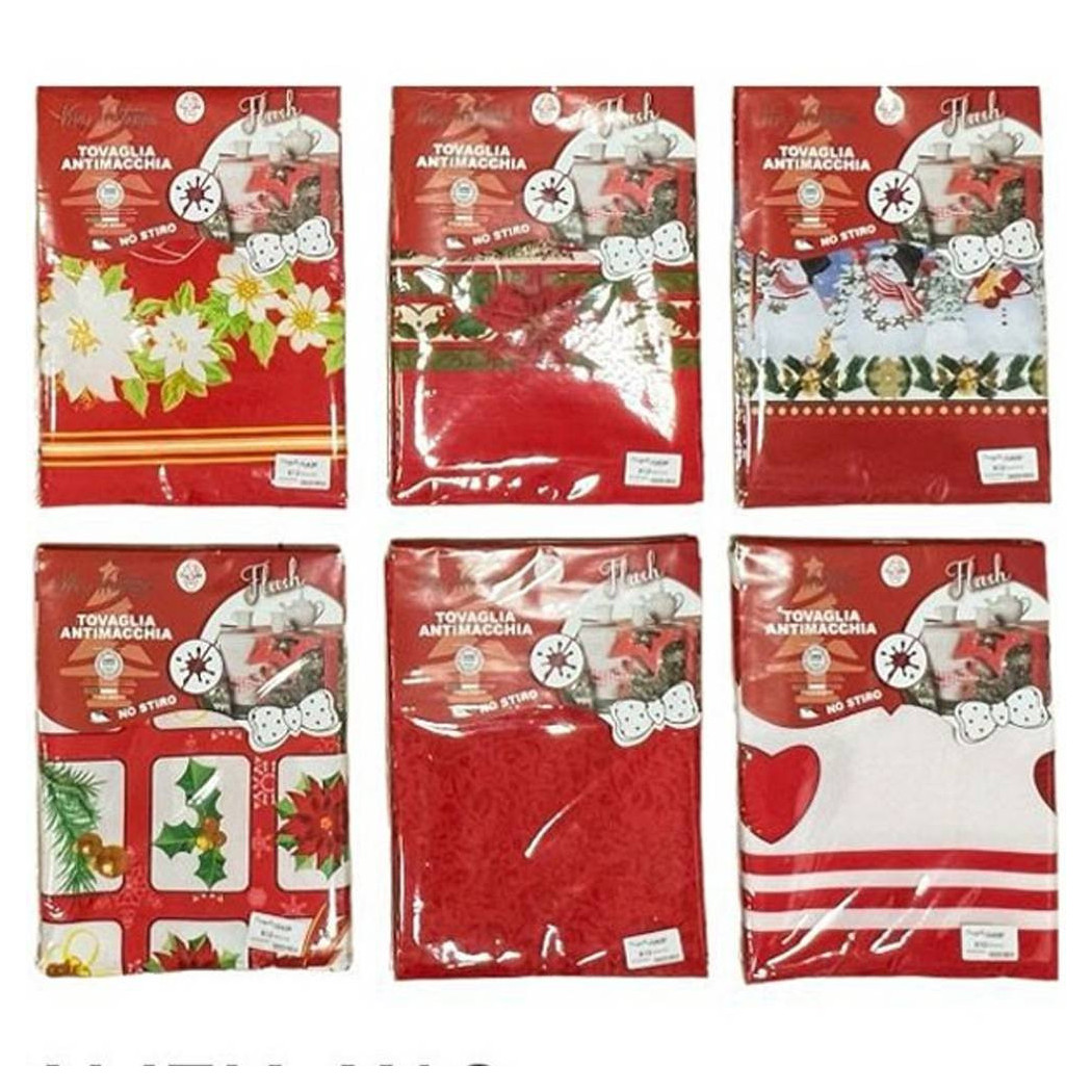 foto del prodotto trade shop tovaglia natalizia antimacchia no stiro impermeabile varie fantasie 12 posti 