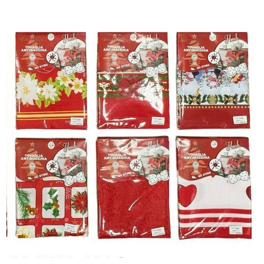 foto del prodotto trade shop tovaglia natalizia antimacchia no stiro impermeabile varie fantasie 24 posti 