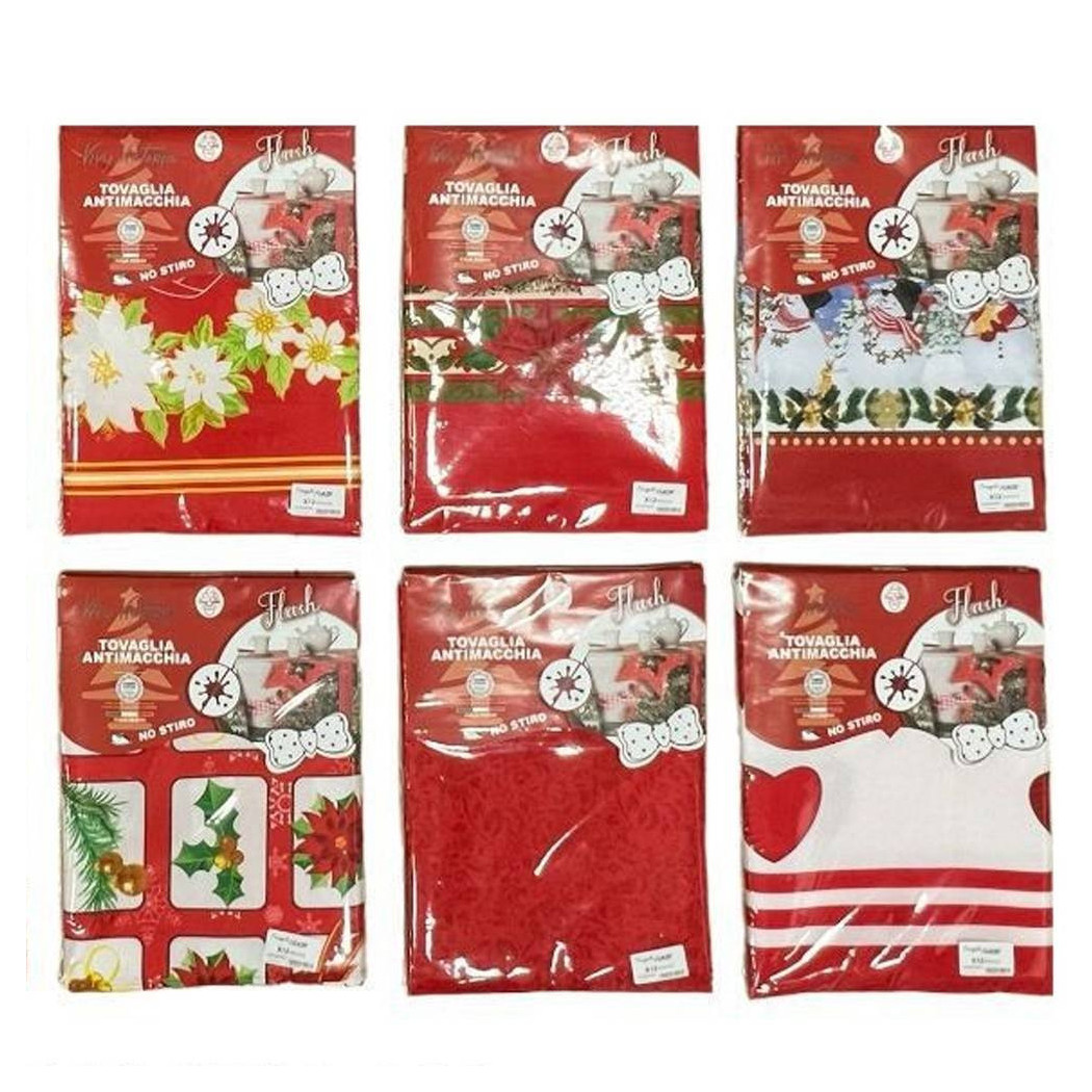 foto del prodotto trade shop tovaglia natalizia antimacchia no stiro impermeabile varie fantasie 6 posti 