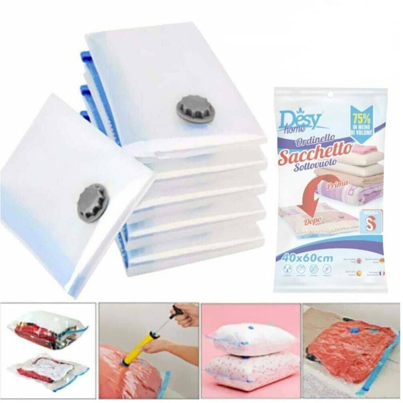 foto del prodotto trade shop traesio 12 sacchetti sottovuoto salvaspazio 40x60 buste sacco salva spazio abiti piumoni 