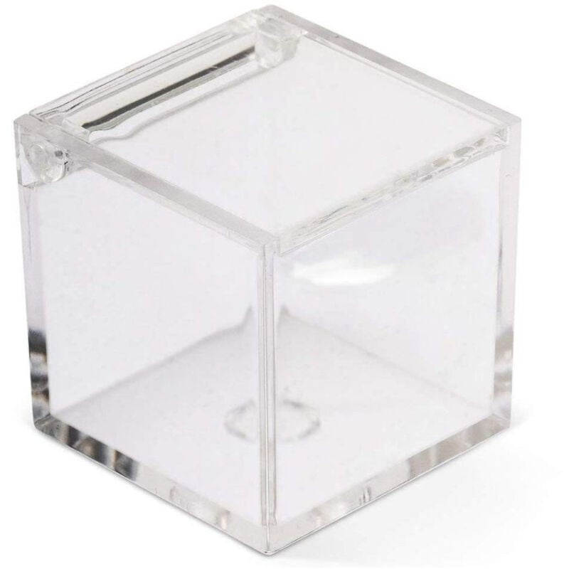 foto del prodotto trade shop traesio 12 scatoline scatole cubo plexiglass 8x8cm trasparente porta confetti bomboniera 