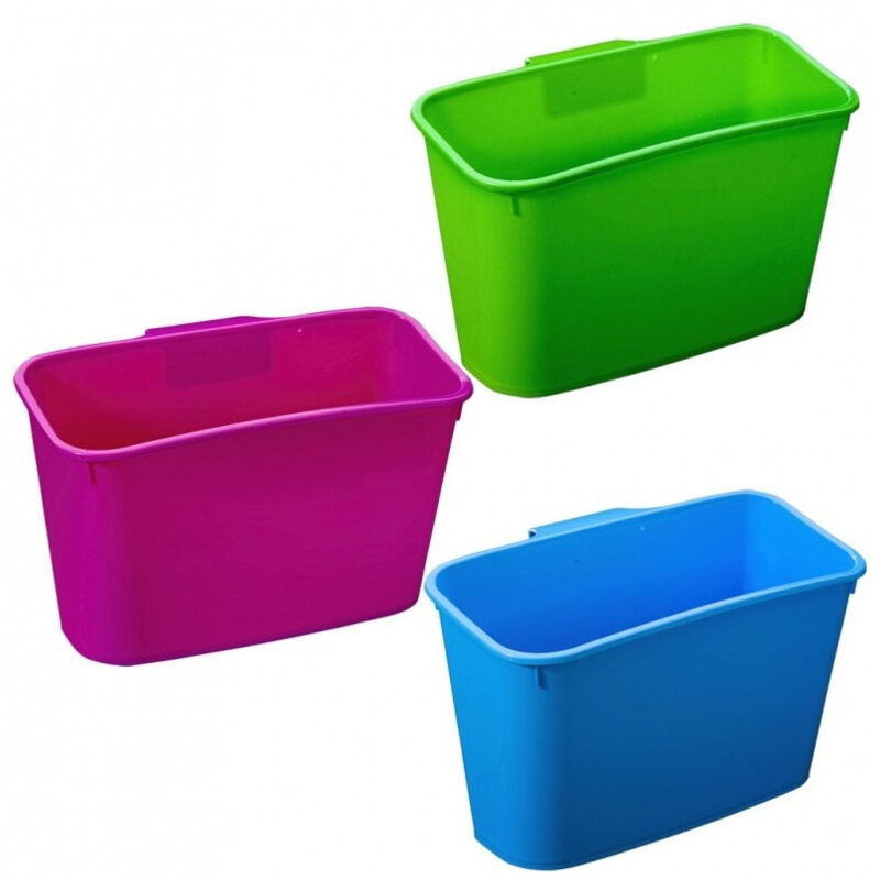 foto del prodotto trade shop traesio 2 cesti in plastica per briccole immondizia raccolta differenziata gancio 