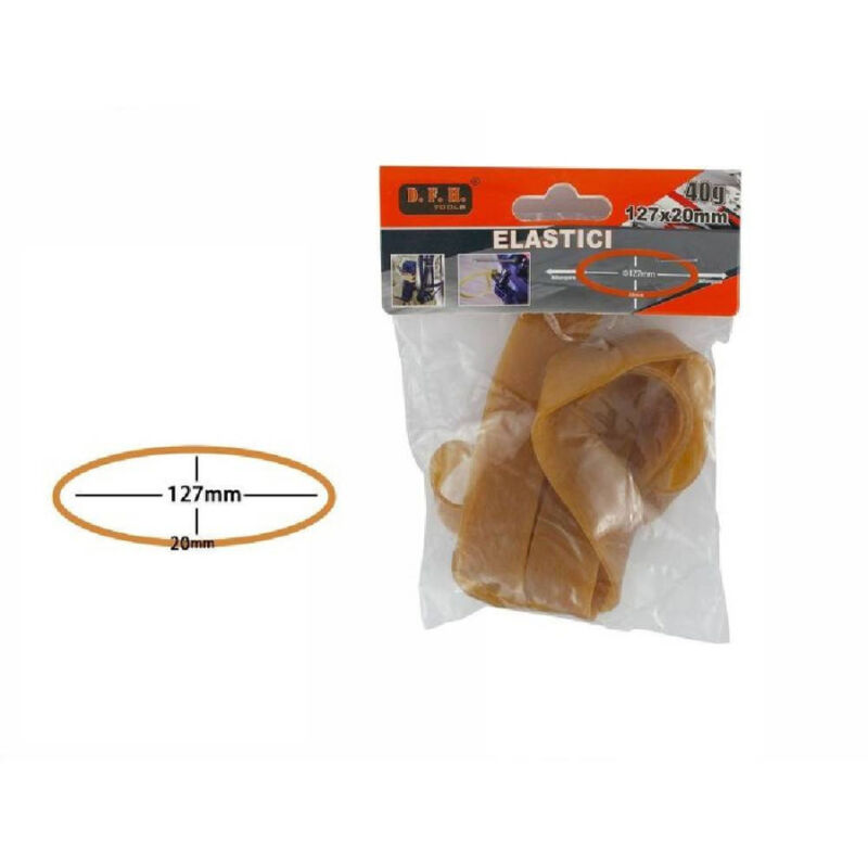 foto del prodotto trade shop traesio 2 confezioni da 40g elastici elastico molle gomma fettucce misura 127x2mm 53694a 