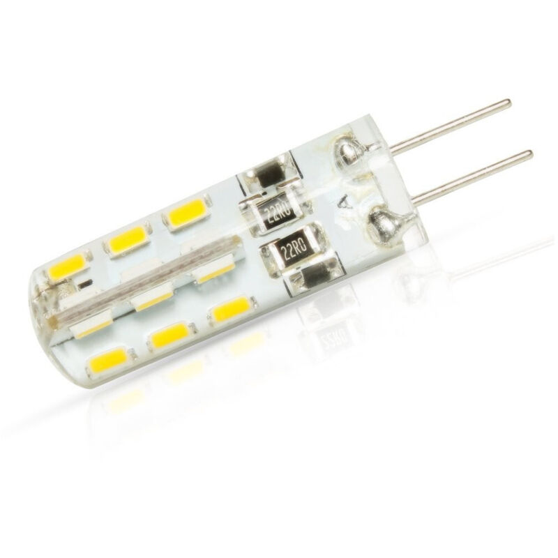 foto del prodotto trade shop traesio 2 lampadine 2.5w led 32 smd attacco g4 a spillo luce bianca fredda calda 220v bianco freddo 