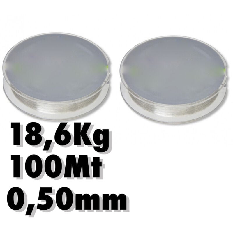 foto del prodotto trade shop traesio 2 rotoli lenza 0.50mm 18.6kg 100 metri ciascuno carbonio pesca super resistenza 