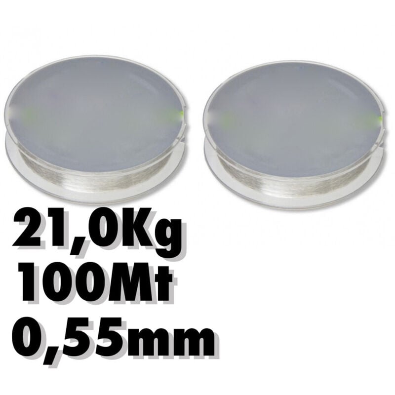 foto del prodotto trade shop traesio - 2 rotolo lenza 0.55mm 21.0kg 100 metri ciascuno carbonio pesca super resistenza -