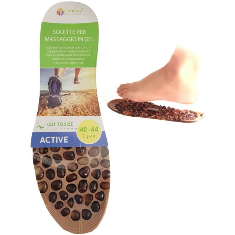 foto del prodotto trade shop traesio 2 solette gel plantare massaggio active supporto scarpe uomo donna taglia 40 44 