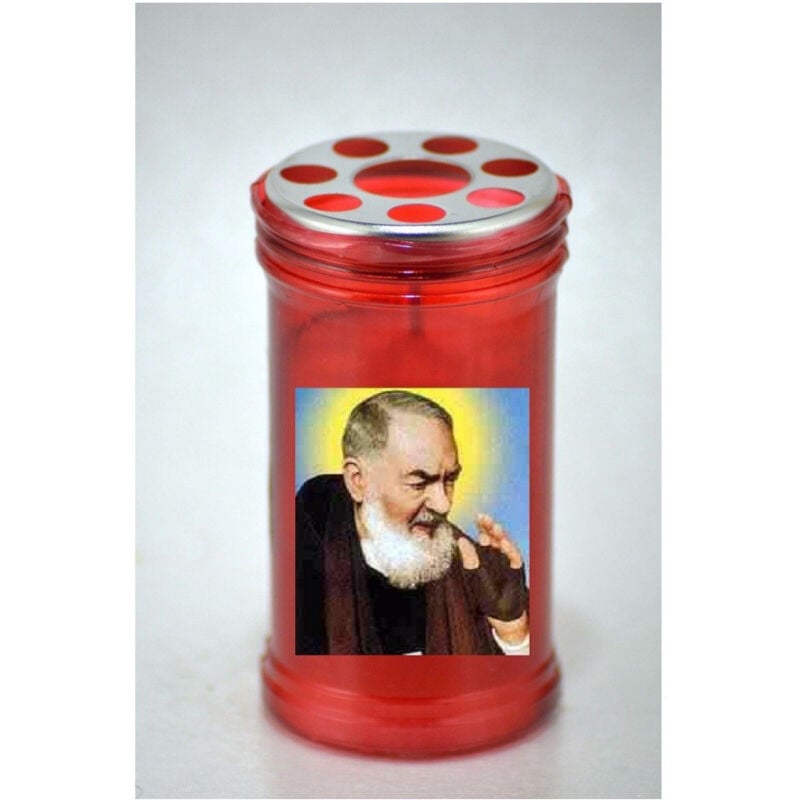 foto del prodotto trade shop traesio 2 x lumino votivo di padre pio san pio candela di cera votiva antivento 