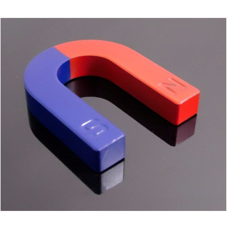 immagine 0 del prodotto trade shop traesio 2 x magnete didattico calamita 30mm a forma di u positivo e negativo nord sud 