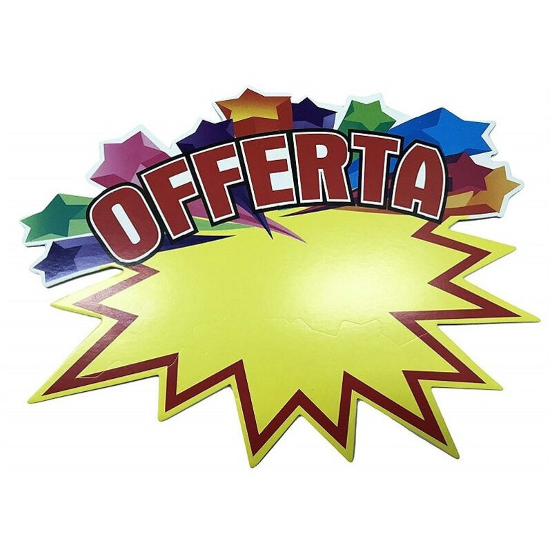 foto del prodotto trade shop traesio 20 cartoncini pretagliati espositore segna prezzo per saldi offerte con scritta 