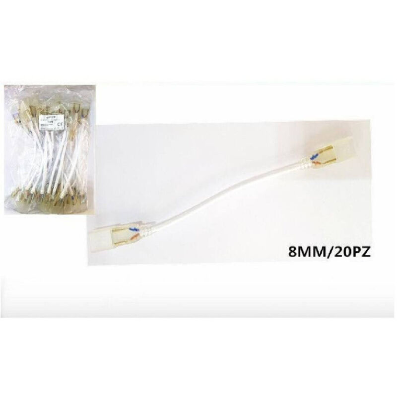 foto del prodotto trade shop traesio 20 pezzi connettore flessibile per strisce led da 8 mm 220v strip led 220l 8mm 