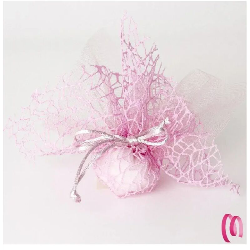 foto del prodotto trade shop traesio - 20 sacchetti velo veletti organza rete tulle per confetti matrimonio bomboniere - lilla