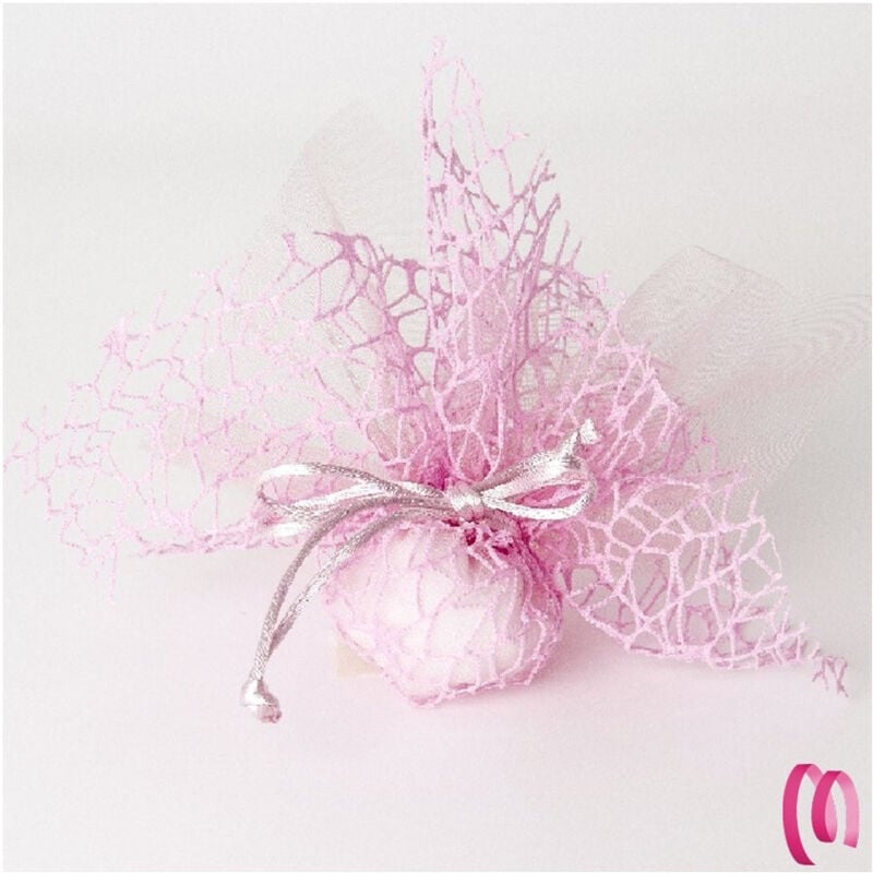 foto del prodotto trade shop traesio - 20 sacchetti velo veletti organza rete tulle per confetti matrimonio bomboniere - rosa