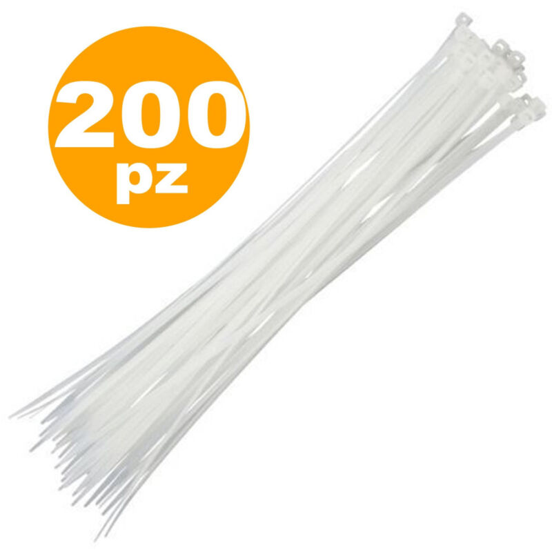 foto del prodotto trade shop traesio 200 fascette fascetta autostringenti 2.5x100 auto stringenti bianco trasparente 