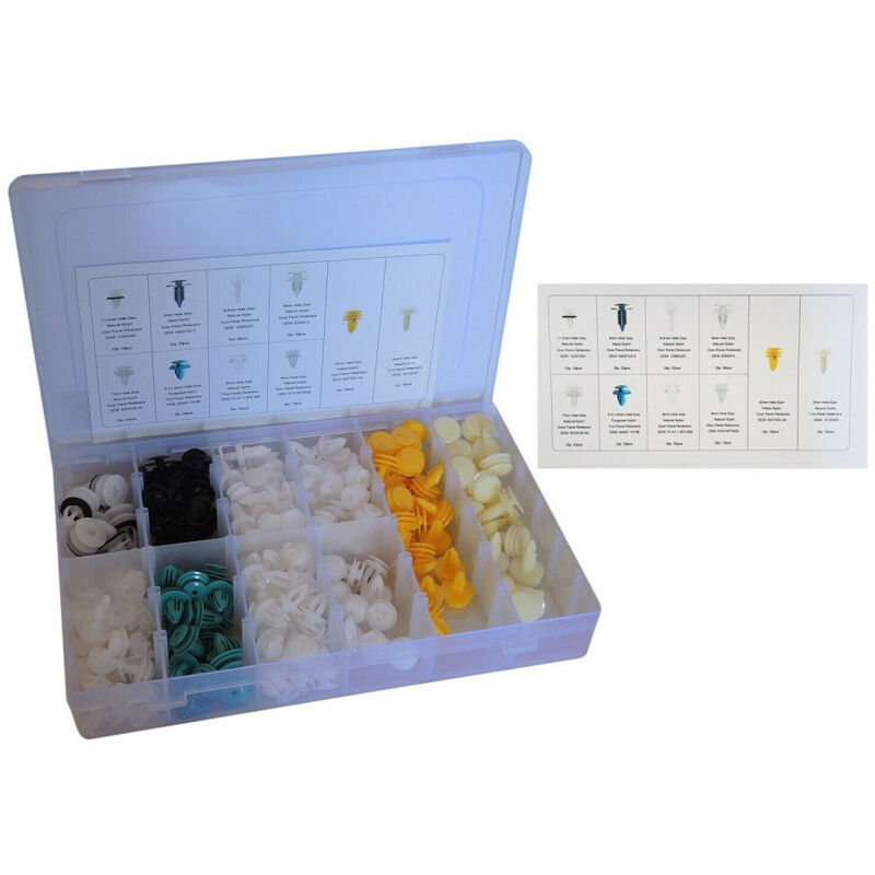 foto del prodotto trade shop traesio - 210 pz plastica trim clip rivetti clip kit fermi di spinta per auto abitacolo -