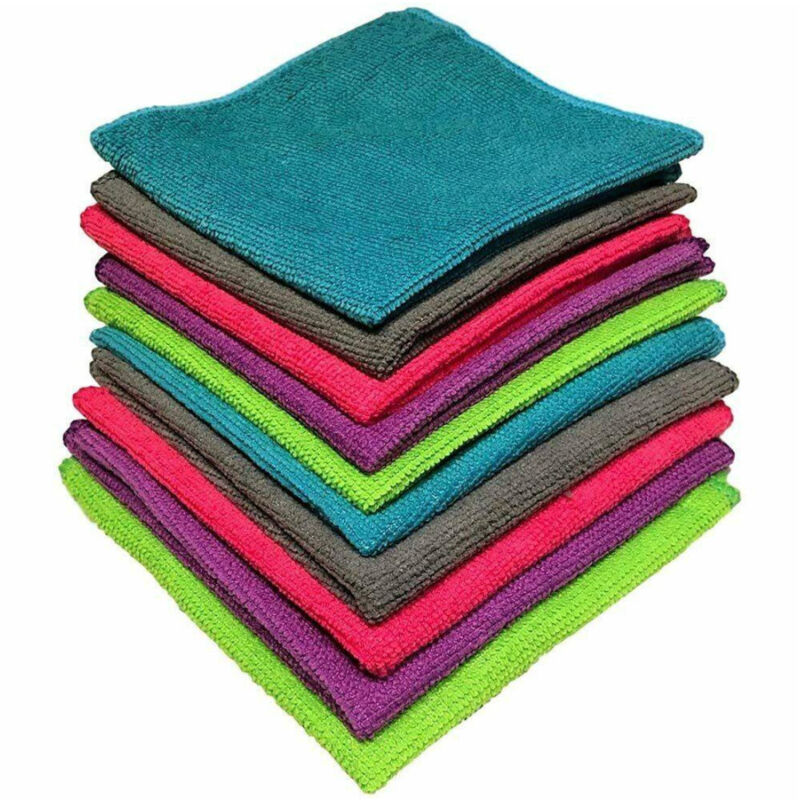 foto del prodotto trade shop traesio 24 panni microfibra 30x30cm panno pulizia multiuso lavaggio auto asciugamano 