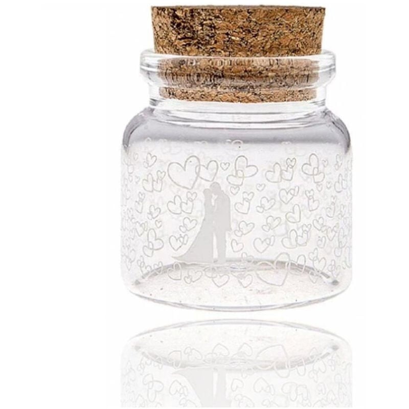 foto del prodotto trade shop traesio 24 pezzi bomboniera bomboniere ampolla 4.7x5cm vetro cuori porta confetti riso 