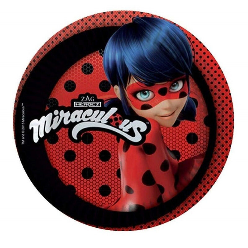 foto del prodotto trade shop traesio 24 pezzi piatti usa e getta piatto 18cm lady bird nickelodeon miraculous party 
