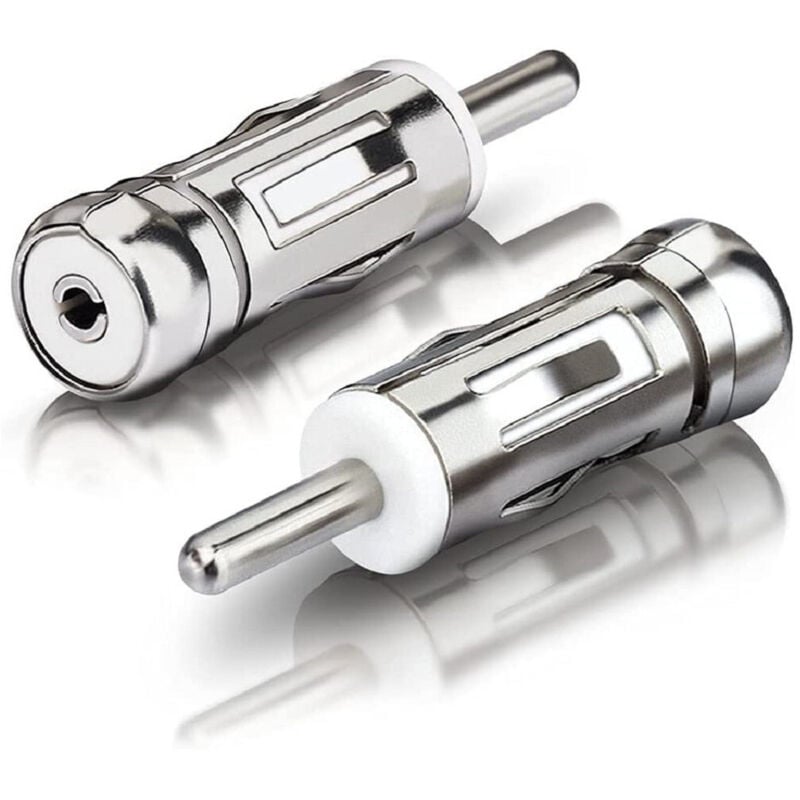 foto del prodotto trade shop traesio 2pz adattatore antenna autoradio auto universal connettore presa iso a spina din 